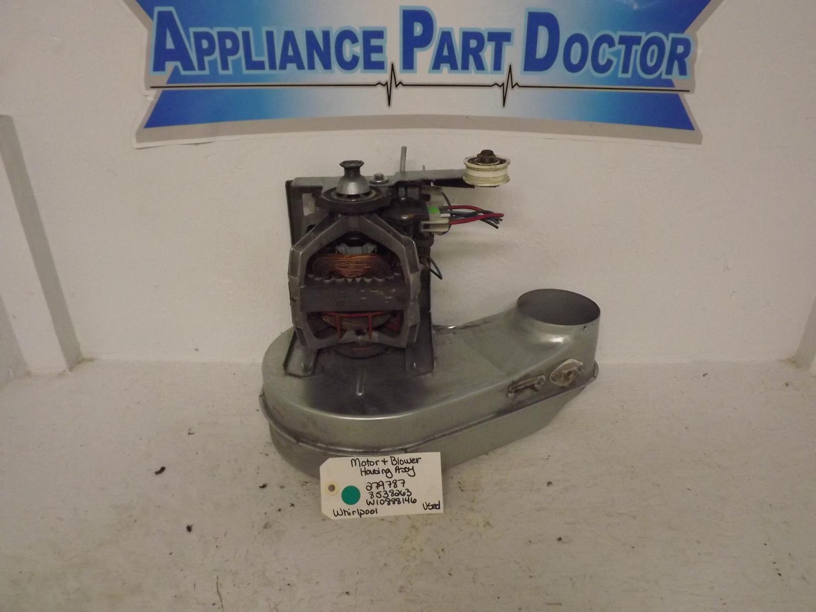 Whirlpool Dryer 279787 8538263 W10888146 Motor & Blower Housing Assy Used Whirlpool Dryer 279787 8538263 W10888146 Motor & Blower Housing Assy Used